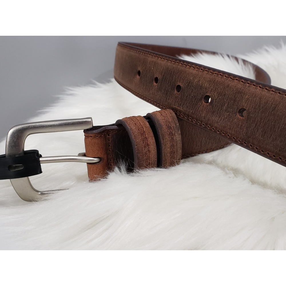 NEW THE BUCKLE BKE Mens Size 32‎ Distressed Brown Genuine Leather Belt surf y2k